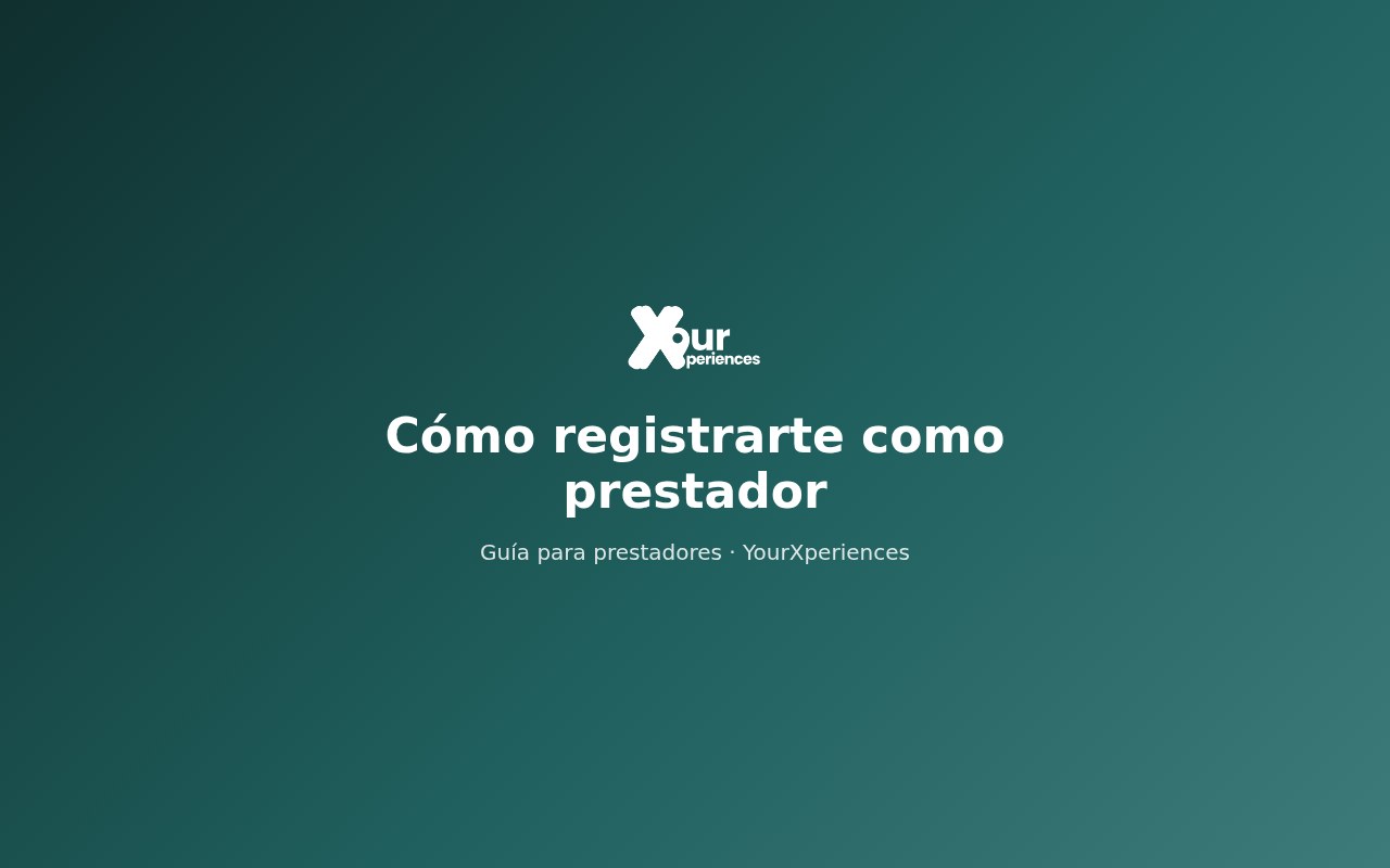 Cómo registrarte como prestador